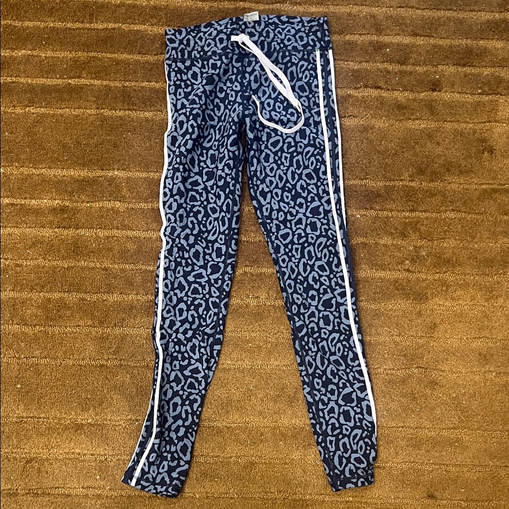 The Upside Leopard Print Joggers - Blue and White leggings stripe medium